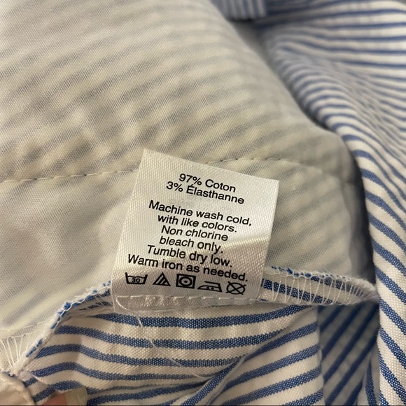 J. Crew Seersucker Striped Ruffle Shorts, blue and white stripes - Picture 6 of 14